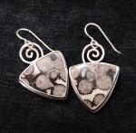 Fossil Coral Spiral Dangles