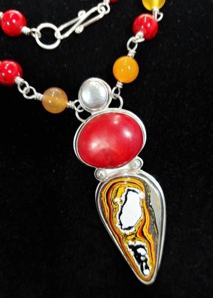 Fordite & Coral Necklace