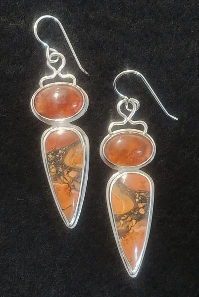 Maligano Jasper & Hessonite Garnet Dangles picture