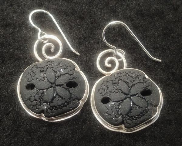 Cast Glass Sand Dollar Earrings picture