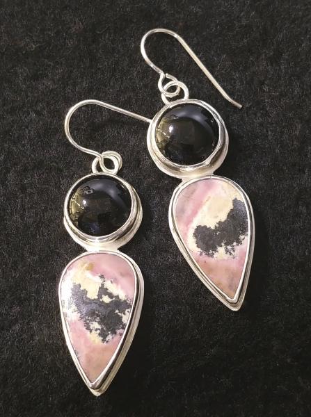 Rhodonite Black Onyx Dangles picture