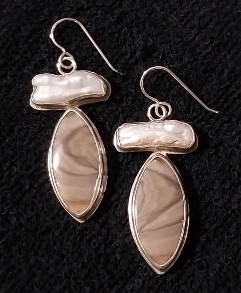 Imperial Jasper & Baroque Pearl Dangles