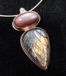 Carved Labradorite & Pink Moonstone