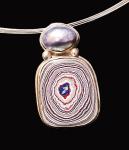 Fordite & Osmina Pearl Pendant