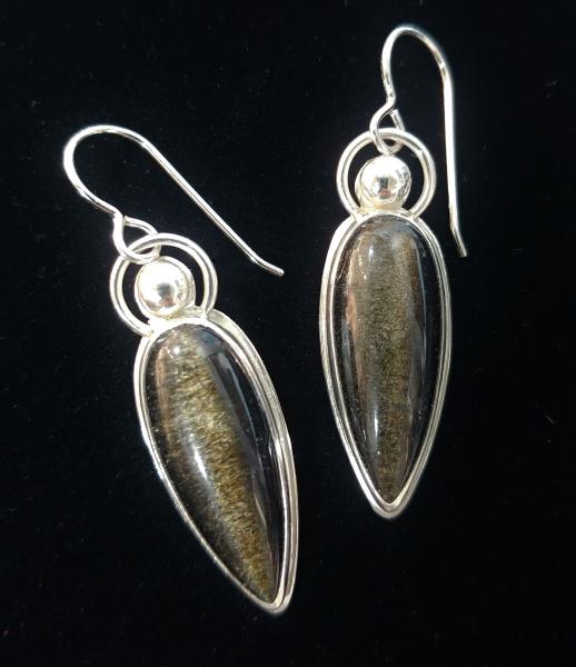 Golden Obsidian Halo Dangles