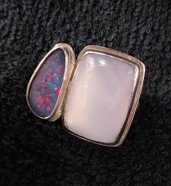 Duets: Blue Chalcedony & Opal Doublet