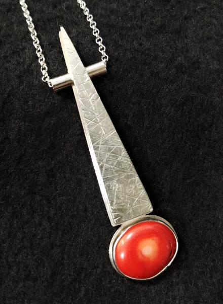 Silver and Coral Pendant