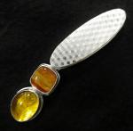 Silver & Gem Tiger Eye Brooch