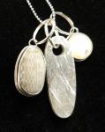 Fossil Clam & Mother-of-Pearl Pendant Cluster