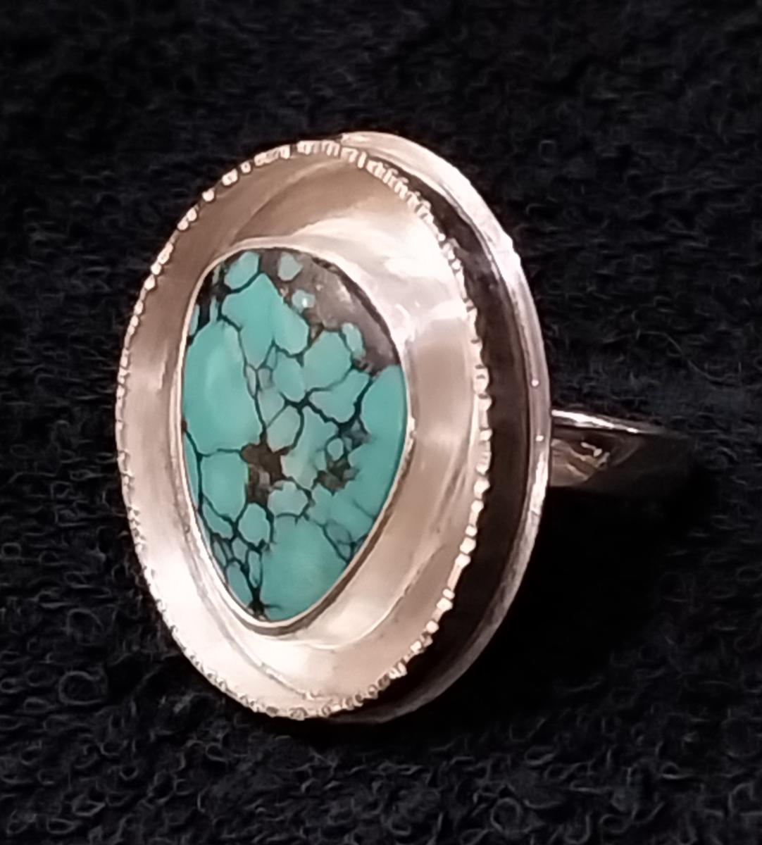 Chinese Turquoise Shadow Box Ring picture