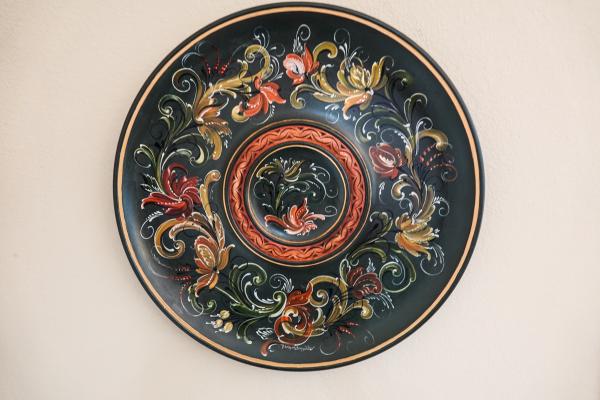 20" Wooden Plate with Chip Carving
