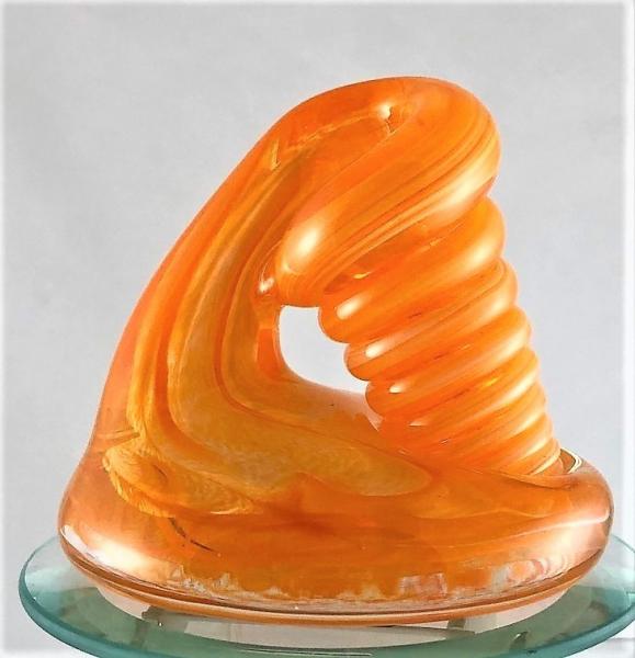 Large Orange Glass Pen Holder