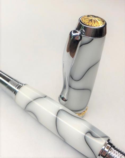 White with Black Fountain Pen or RollerBall picture