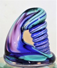 Royal Blue, Purple and Green Glass Pen Holder picture