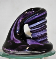 Large Purple and Black Glass Pen Holder