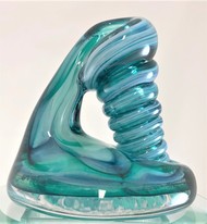 Steel Blue and Green Glass Pen Holder picture