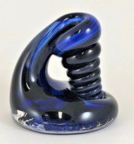 Royal Blue and Black Glass Pen Holder picture