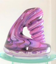 Pink and Purple Glass Pen Holder picture