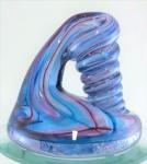 Aqua Blue and Pink Glass Pen Holder