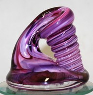 Large Pink and Purple Glass Pen Holder picture