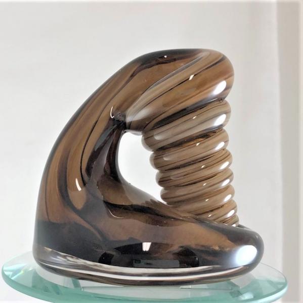 Large Brown Glass Pen Holder