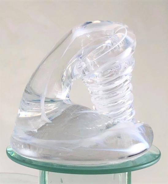 Large White Glass Pen Holder picture