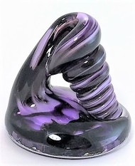 Purple and Black Glass Pen Holder