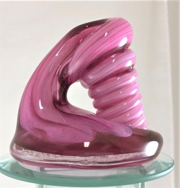 Large Pink Glass Pen Holder picture