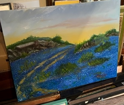 Deep blue ranch road picture