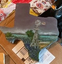 Windmill in the blue tex cut picture