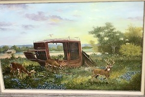 Abandon stage with deer
