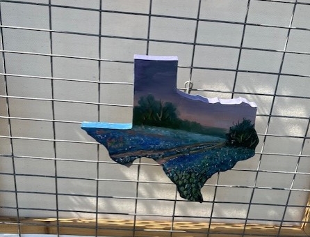Texcut blue in purple picture