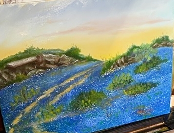 Deep blue ranch road