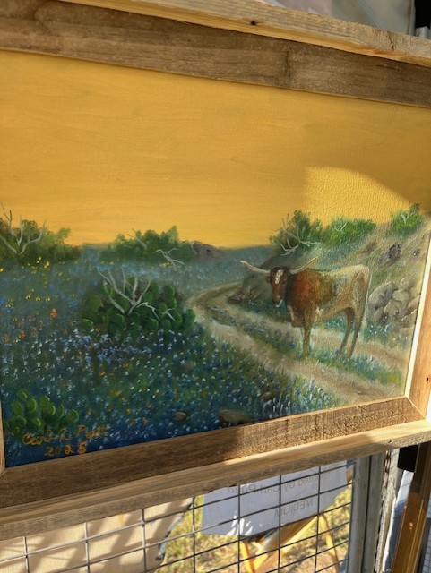 Longhorn in the Road