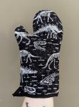 Glow in the dark dinosaur bones oven mitt