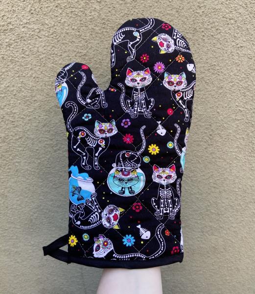 Cat Sugarskull oven mitt picture