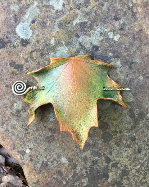 Laather Leaf Barrettes picture