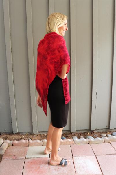 Bubble Silk Poncho - Deep Red picture