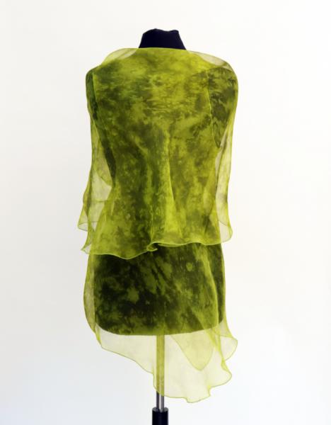 Silk Organza Cocoon Wrap - Olive LIme picture
