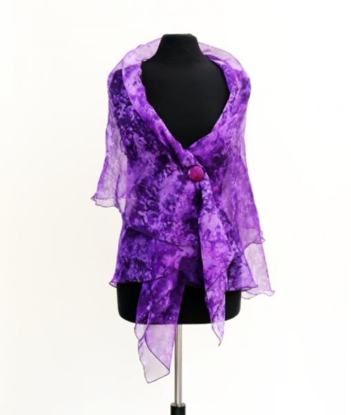 Silk Organza Cocoon Wrap - Purples picture