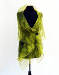 Silk Organza Cocoon Wrap - Olive LIme