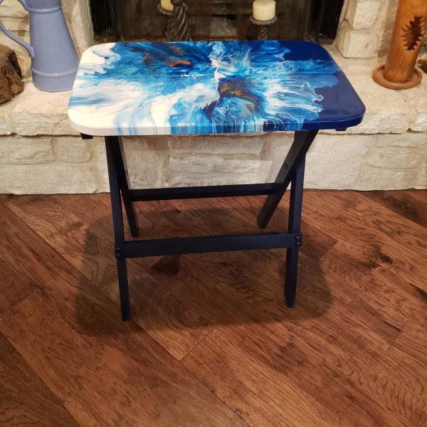 Blue abstract folding Table