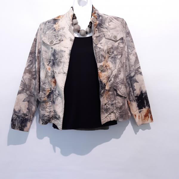 Small Eco print Jeans Jacket
