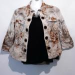 Small Eco print Jeans Jacket