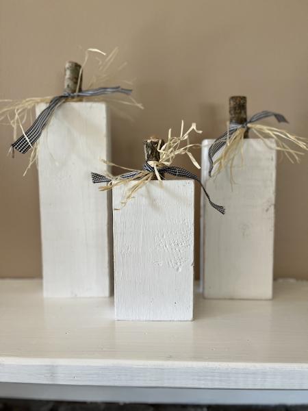Rustic White Block Pumpkins