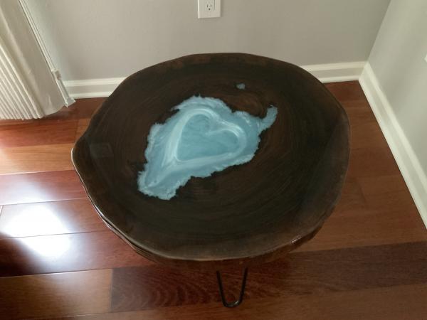 Walnut “lava” coffee table picture