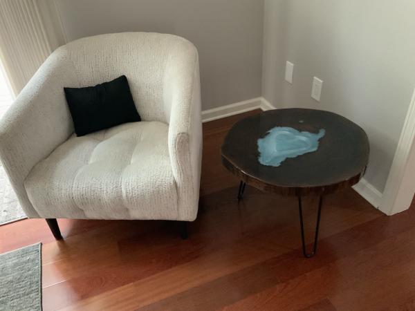 Walnut “lava” coffee table picture