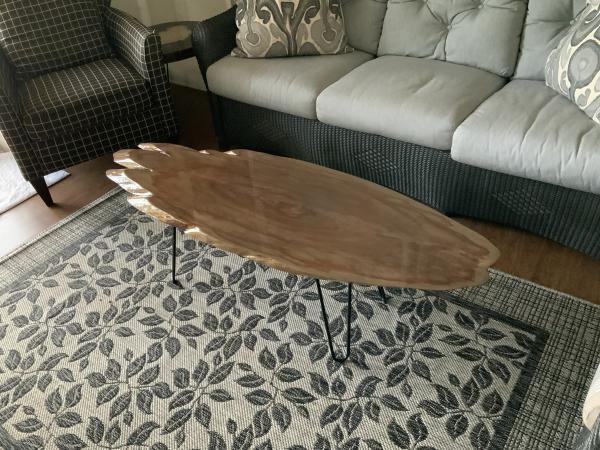 Oval cedar coffee table picture