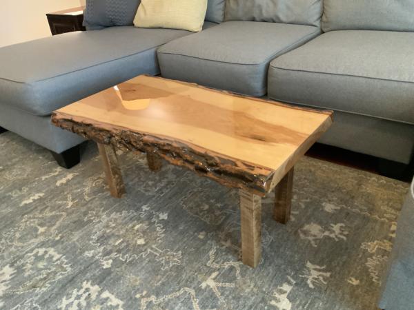 Ash natural edge coffee table