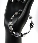 Black and white memory wire bracelet